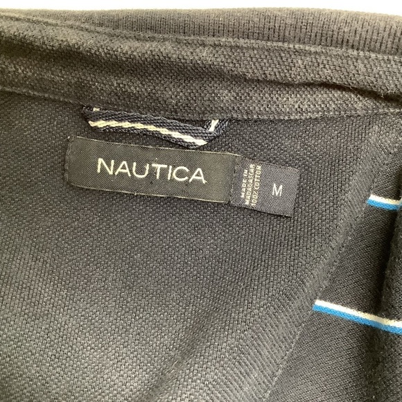 Nautica Mens Striped Polo Size Medium (Preowned) - Picture 3 of 3